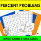 Percent Problems Bingo Game