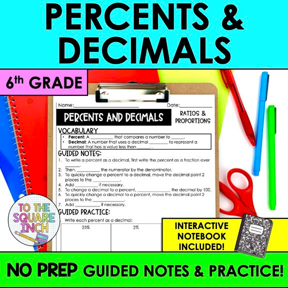 Percents and Decimals Notes