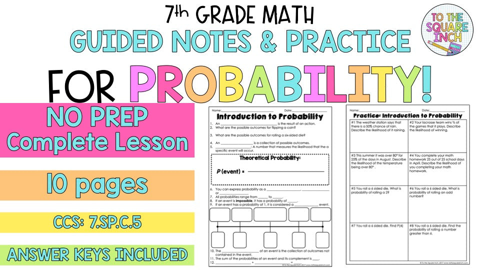 Probabiloty Notes Probability Notes – To The Square Inch