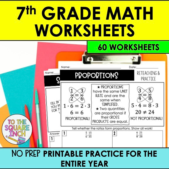 7th Grade Math Reteaching Worksheets