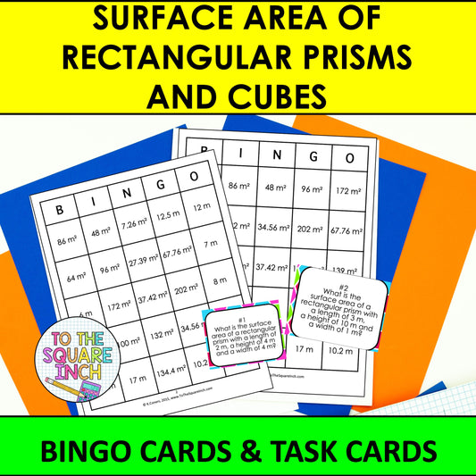 Surface Area of Cylinders Bingo Game