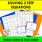 Solving 2 Step Equations Bingo Game