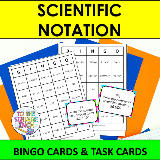 Scientific Notation Bingo Game