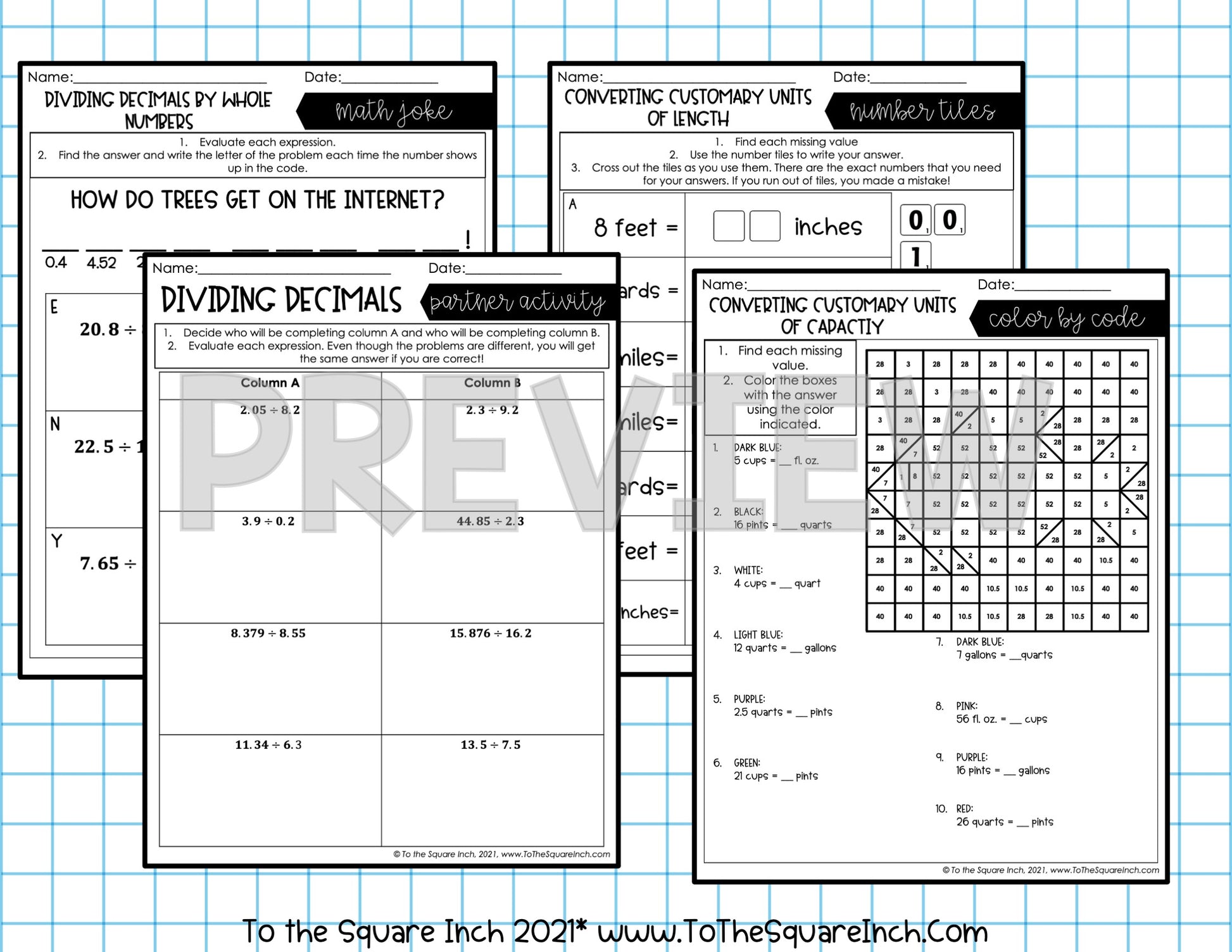 5th Grade Math Fun Worksheets