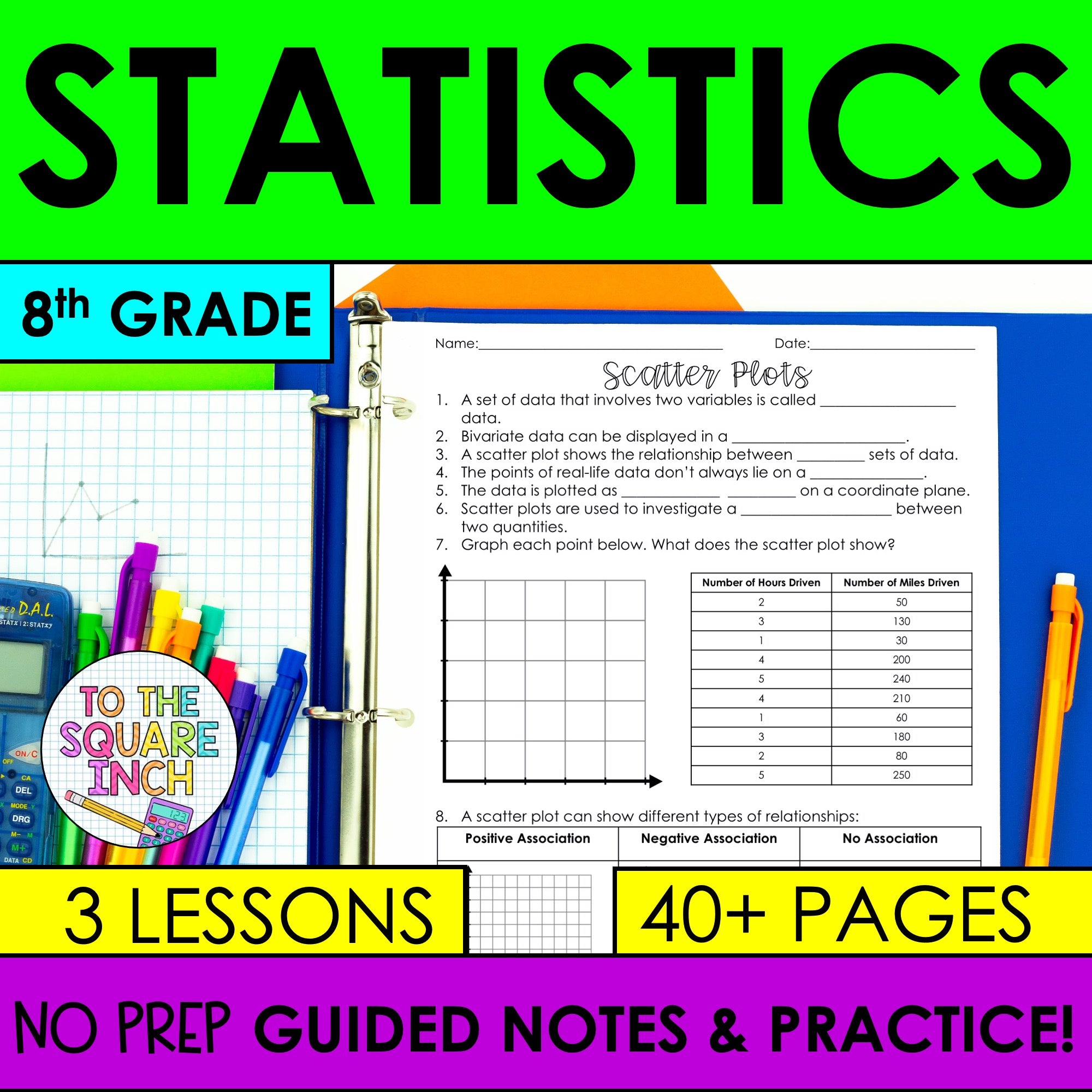 Statistics - 8th Grade Math Guided Notes – To The Square Inch