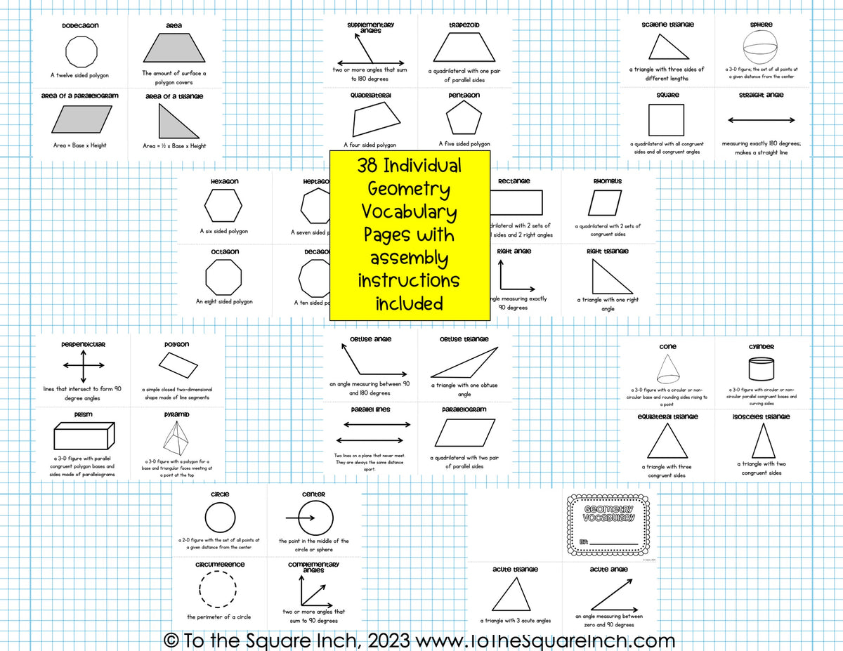 Geometry Vocabulary Dictionary – To The Square Inch
