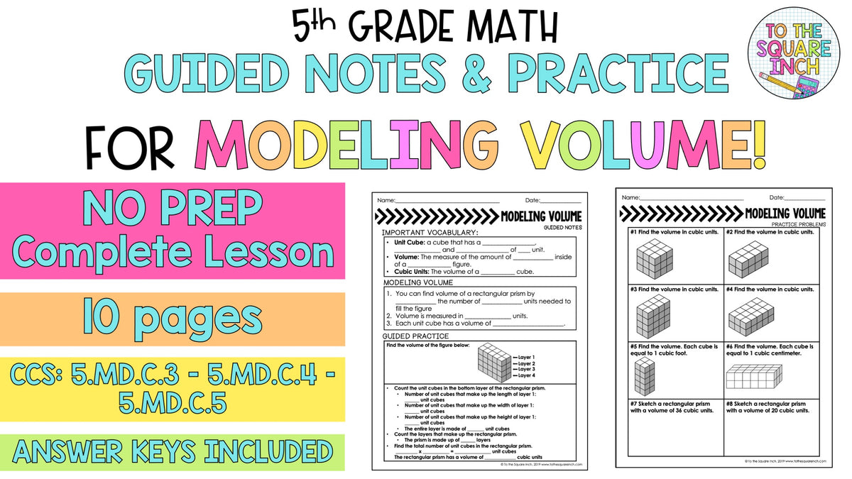 Volume Notes.pdf Modeling Volume Notes – To The Square Inch