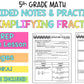 Simplifying Fractions Notes
