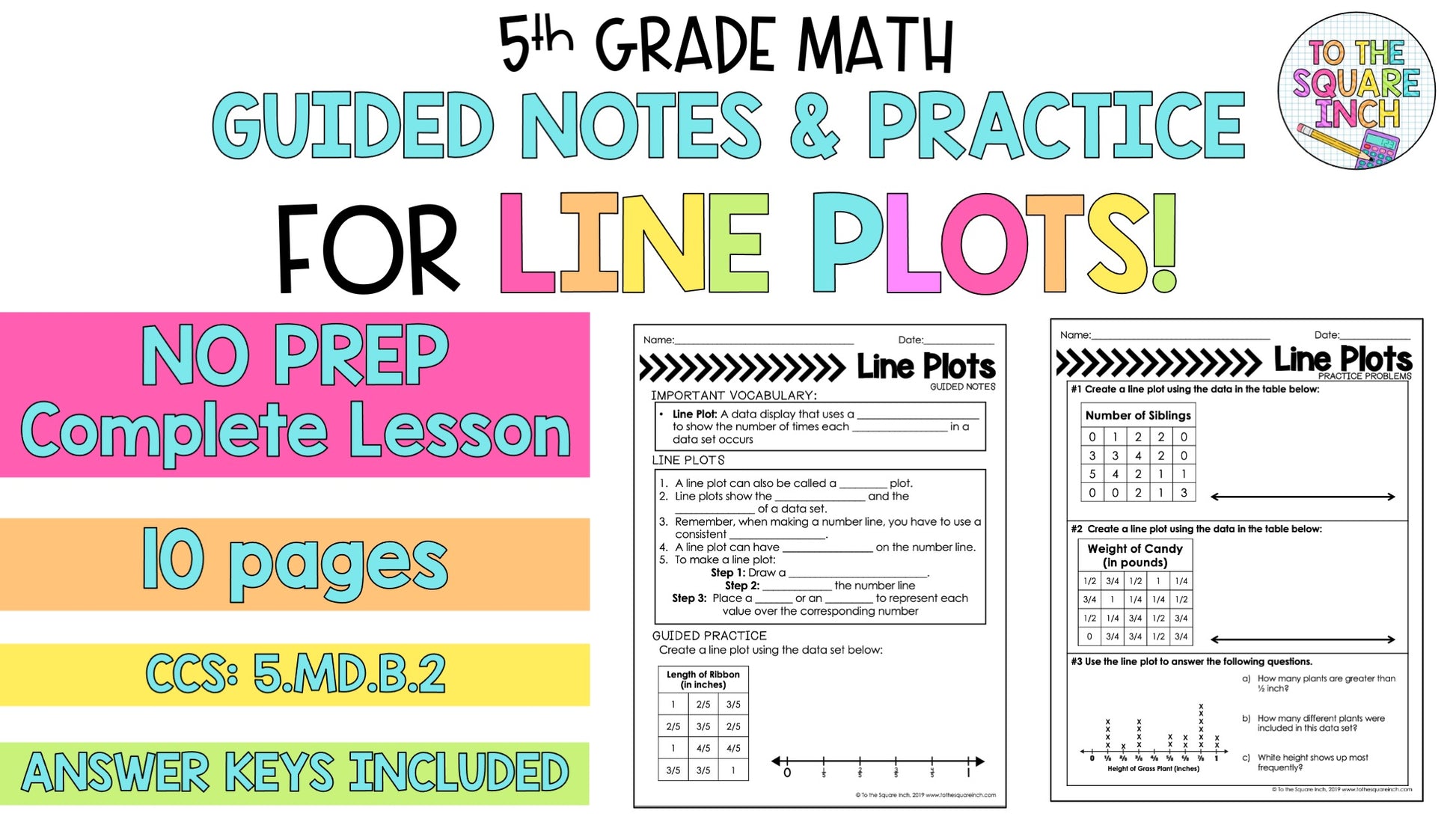 Line Plot Notes – To The Square Inch