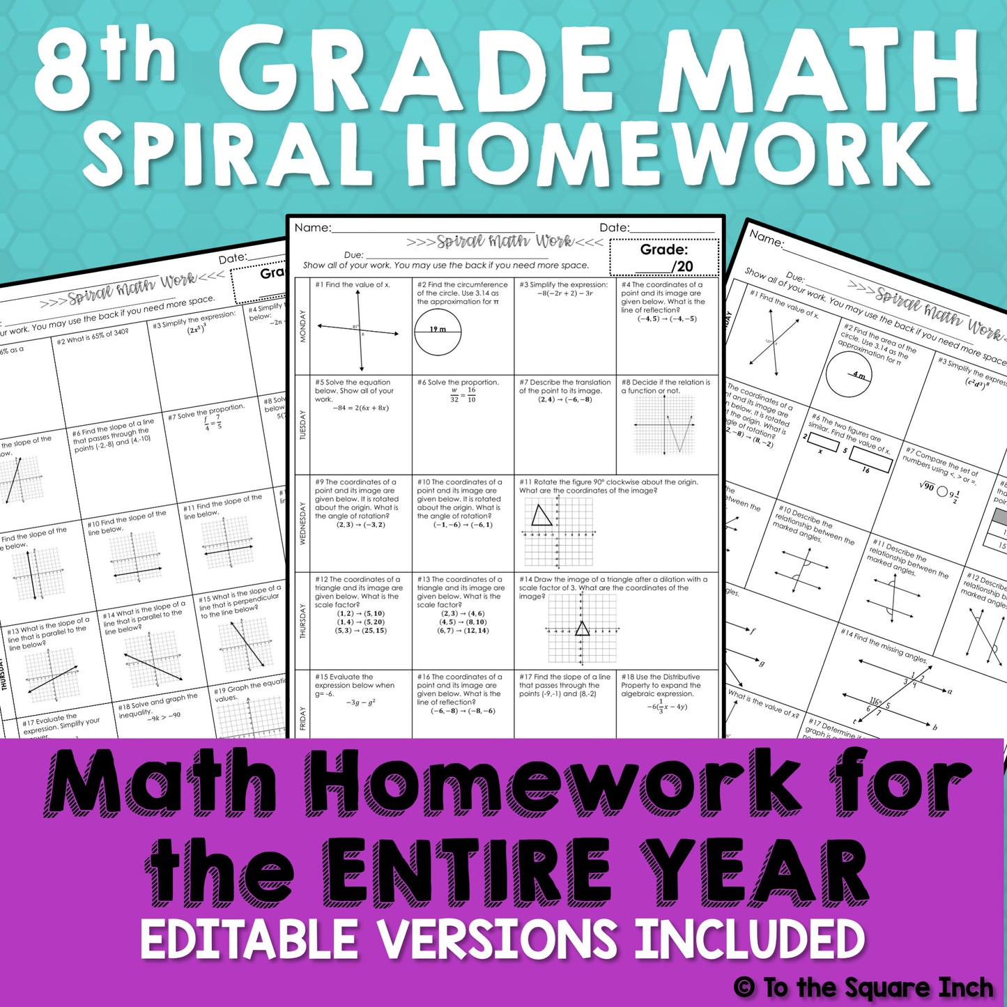 8th Grade Math Homework
