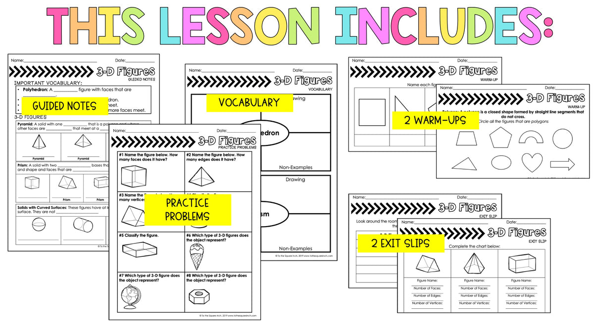 Notes With Figure 3-D Figures Notes – To The Square Inch
