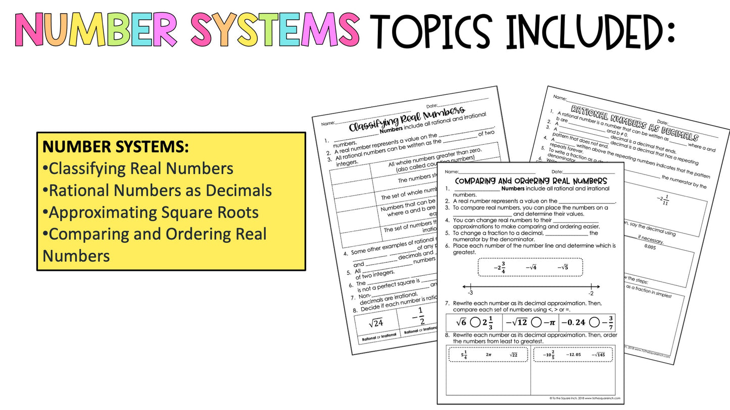 Number System - 8th Grade Math Guided Notes