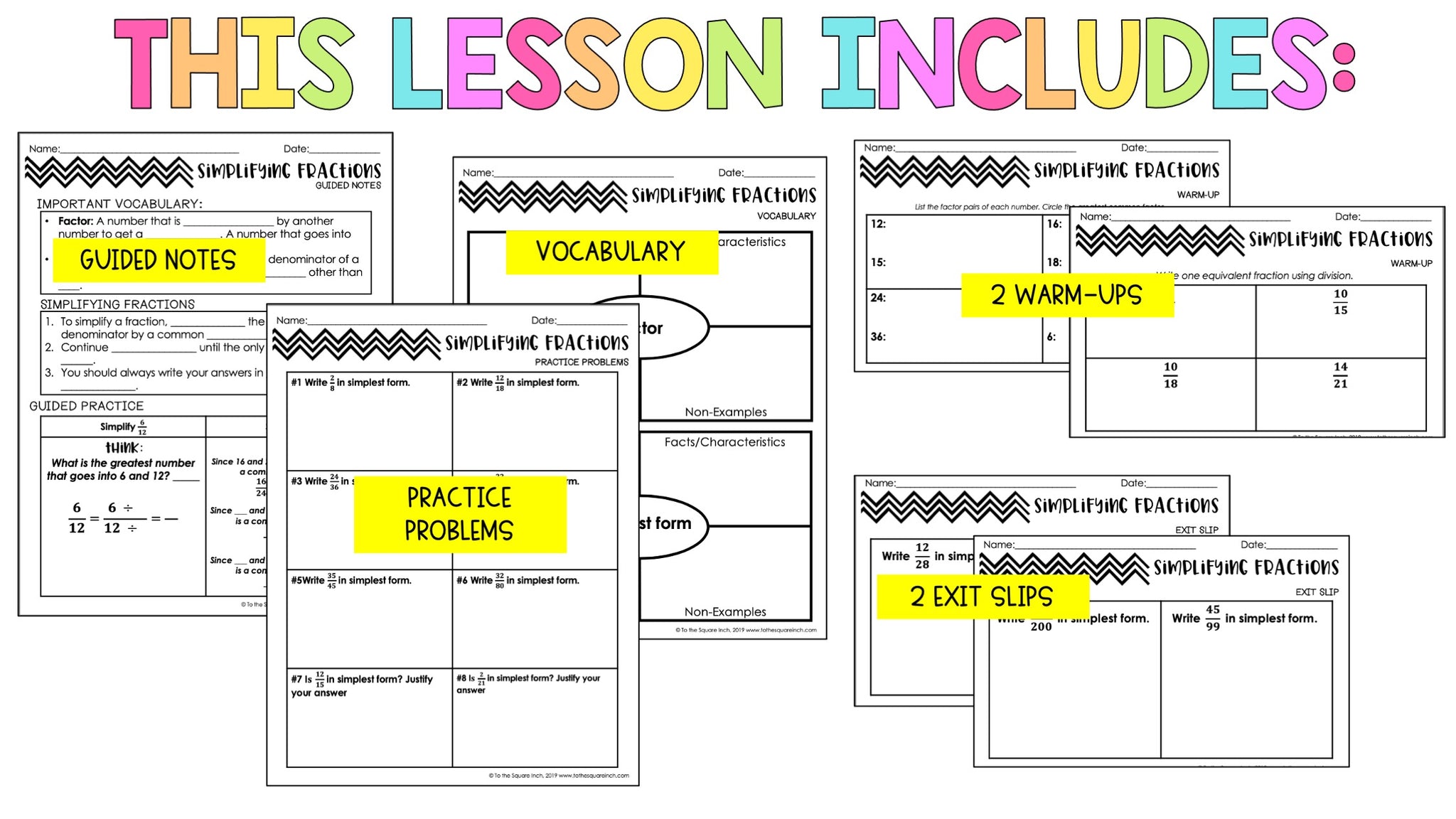 Simplifying Fractions Notes – To The Square Inch