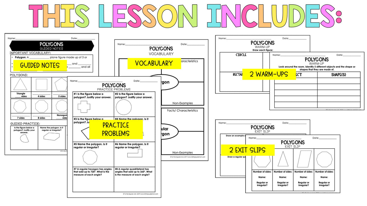 Square Shape Notes Polygon Notes – To The Square Inch