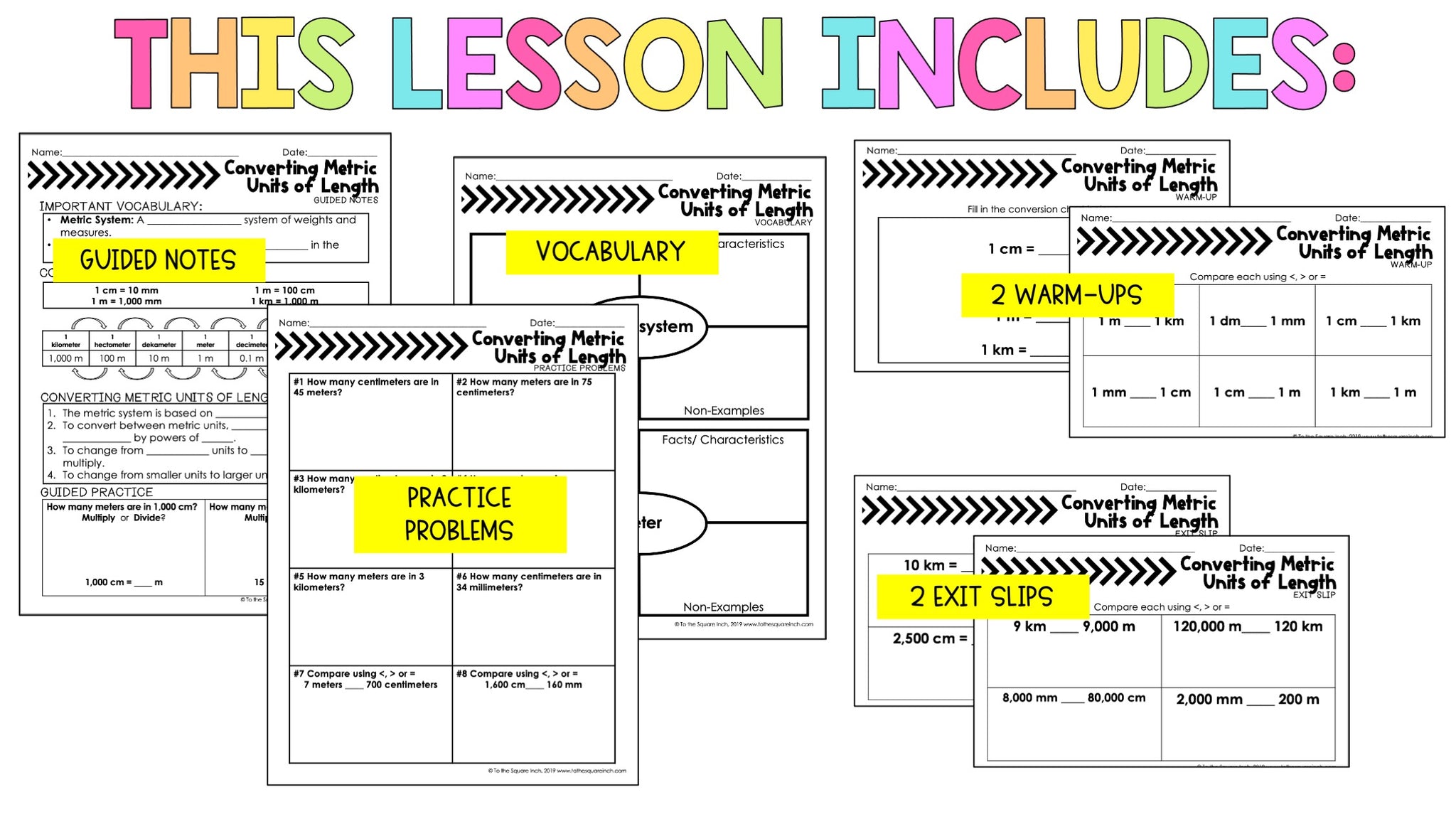 Measurement & Data - 5th Grade Math Guided Notes – To The Square Inch