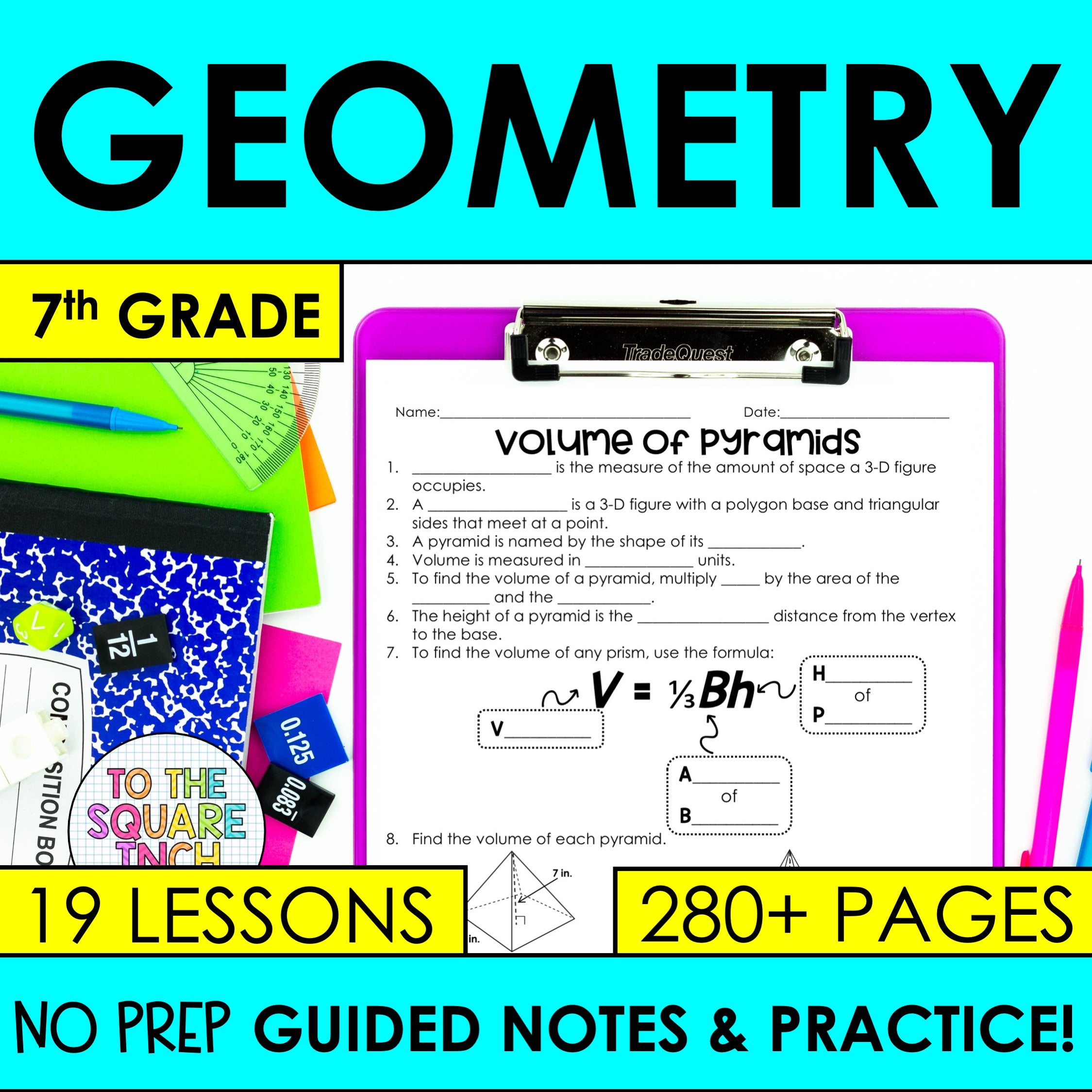 7th Grade Math Geometry Notes Geometry - 7th Grade Math Guided Notes – To The Square Inch