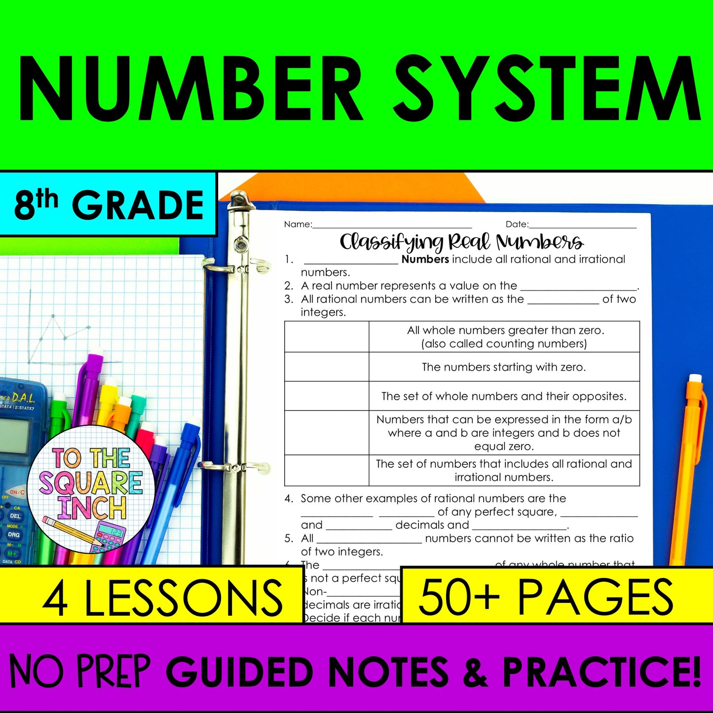 Number System - 8th Grade Math Guided Notes