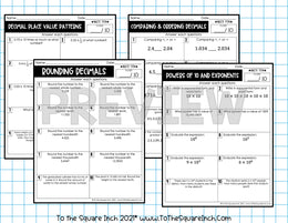 5th Grade Math Worksheets – To The Square Inch