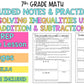 Solving Inequalities Using Addition and Subtraction Notes