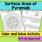 Surface Area of Pyramids Color and Solve