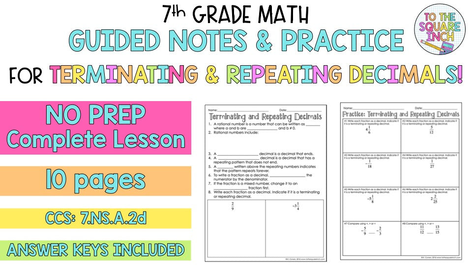 Terminating and Repeating Decimals Notes – To The Square Inch