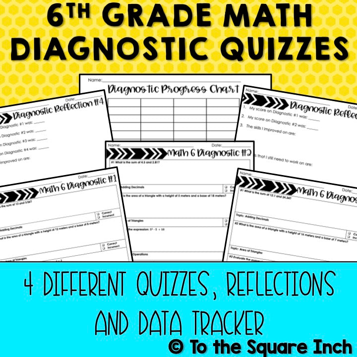 6th Grade Math Diagnostic Quizzes