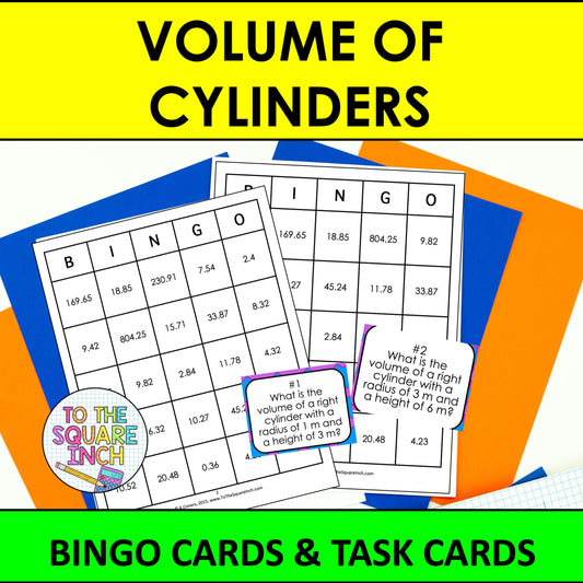 Volume of Cylinders Bingo Game