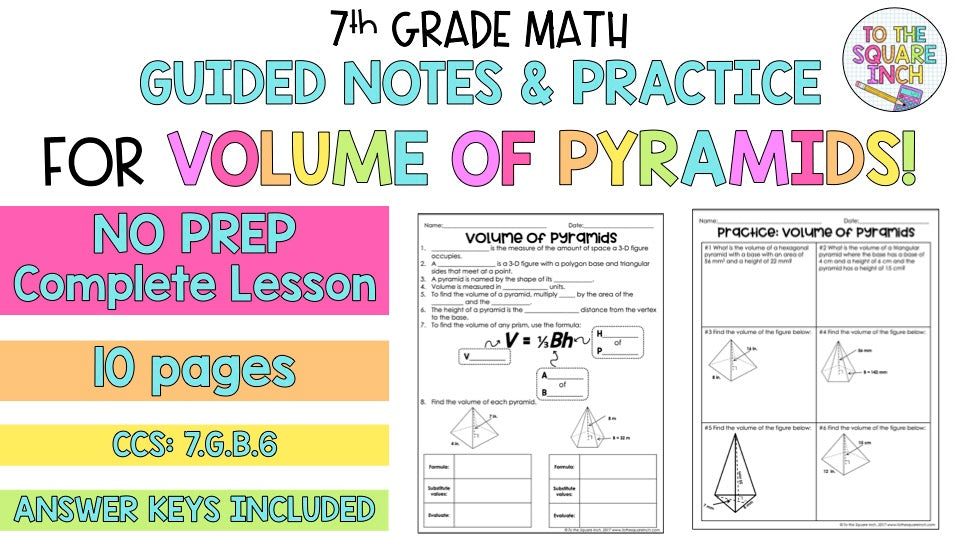 Volume of Pyramids Notes – To The Square Inch