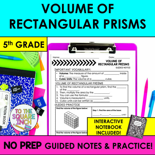 Volume of Rectangular Prisms Notes
