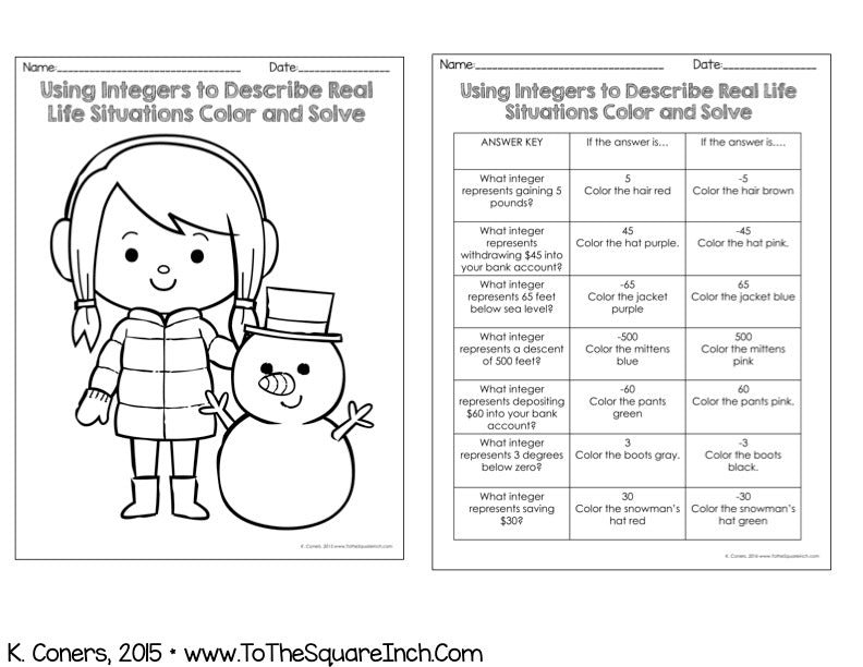 Integers Color and Solve