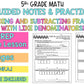 Adding and Subtracting Fractions with Like Denominators Notes