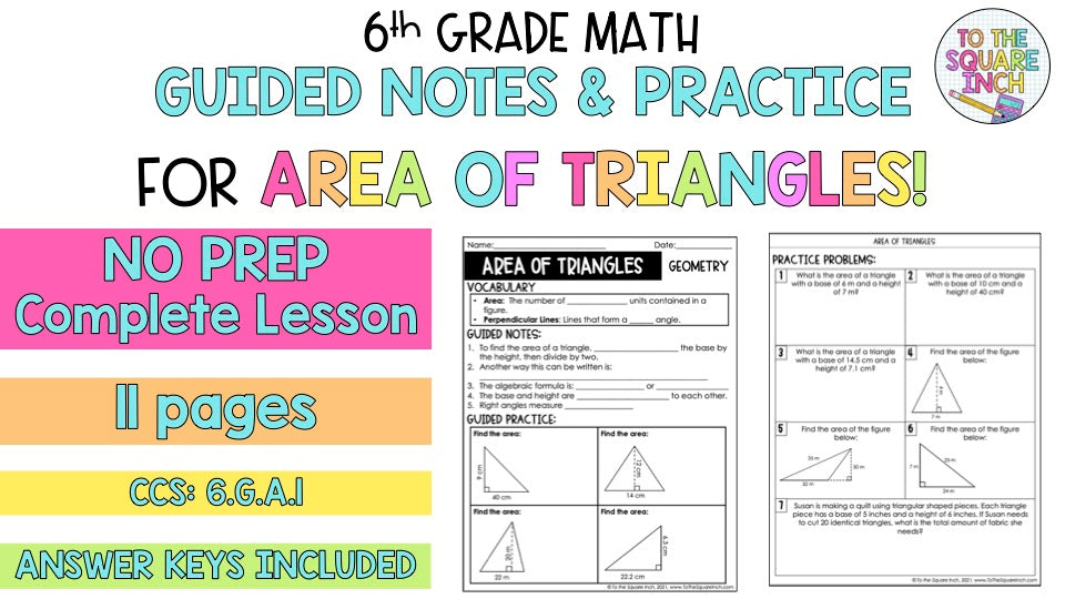 Area of Triangles Notes
