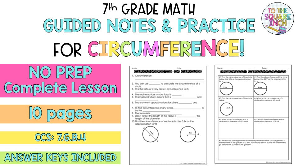 Circumference of Circles Notes