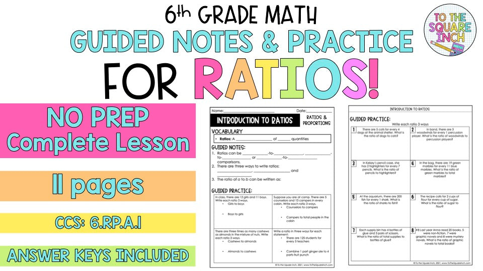 Ratio Notes – To The Square Inch