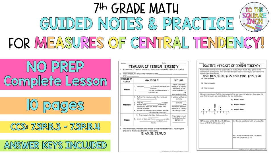 Measures of Central Tendency Notes