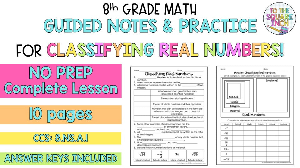 Classifying Real Numbers Notes – To The Square Inch