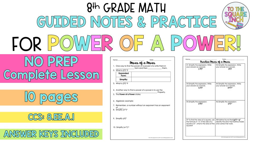 Power of Powers Notes – To The Square Inch