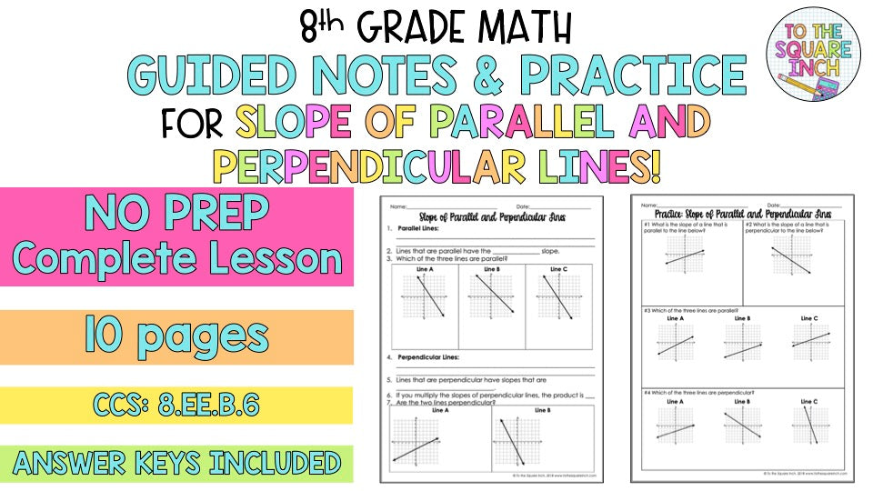 Slope of Parallel and Perpendicular Lines Notes β To The Square Inch