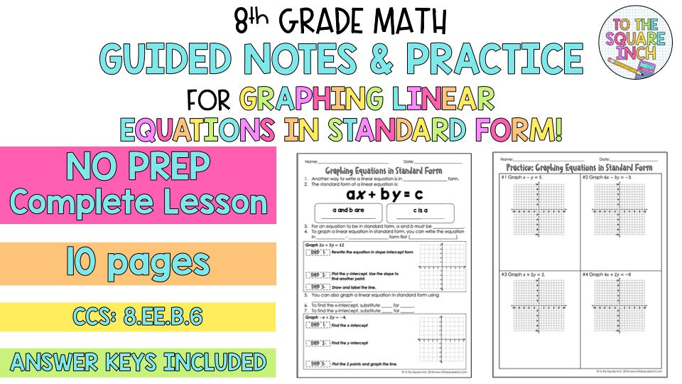 Graphing Linear Equations In Standard Form Notes To The Square Inch graphing-linear-equations-in-standard-form-notes-to-the-square-inch
