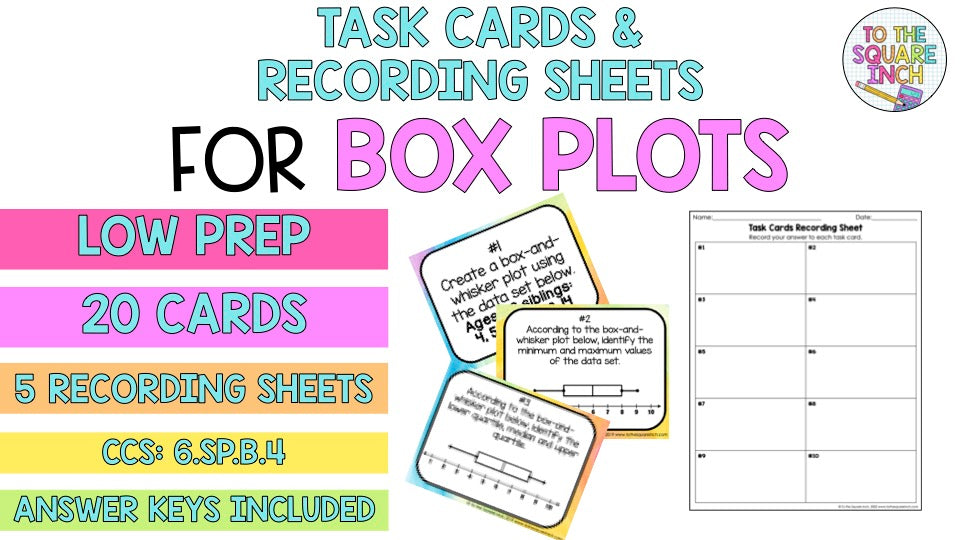 Box and Whisker Plot Task Cards