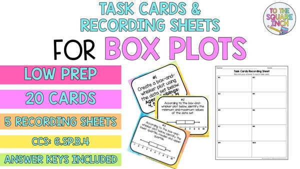 Box and Whisker Plot Task Cards – To The Square Inch