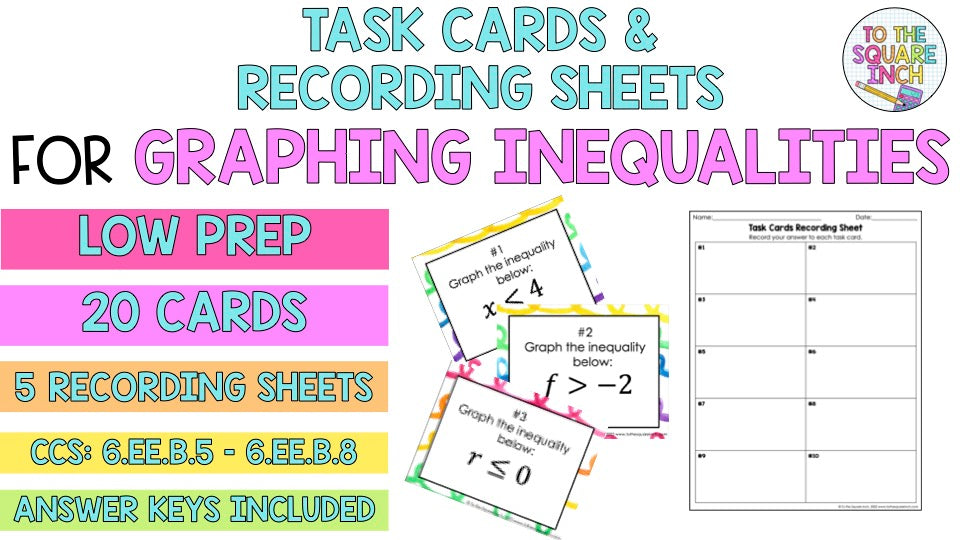 Graphing Inequalities Task Cards