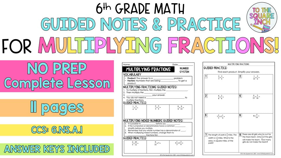 How To Multiply Fractions Notes.pdf Multiplying Fractions Notes – To The Square Inch