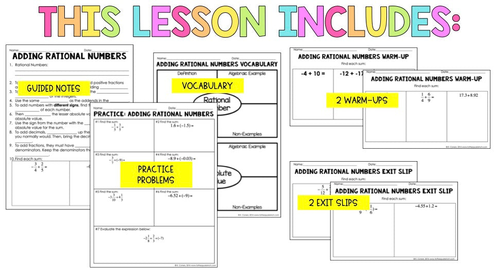 Adding Rational Numbers – To The Square Inch