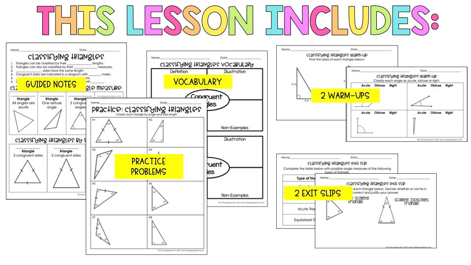 Classifying Triangles Notes – To The Square Inch