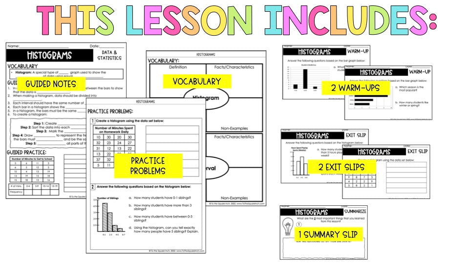 Histogram Specification Notes Histogram Notes – To The Square Inch