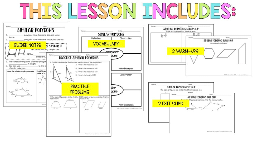 Similer Notes Chart Similar Figures Notes – To The Square Inch