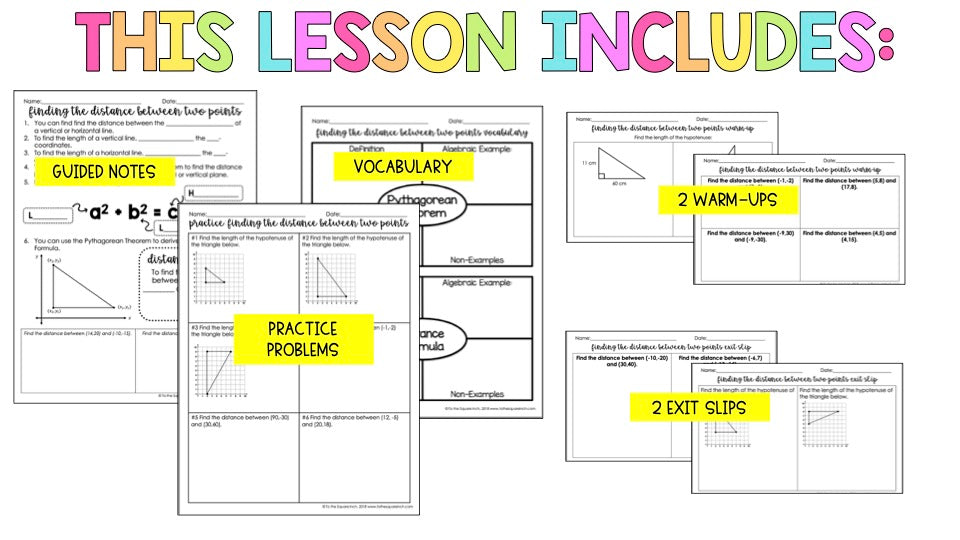 Distance Formula Guided Notes Pdf Distance Formula Notes – To The Square Inch