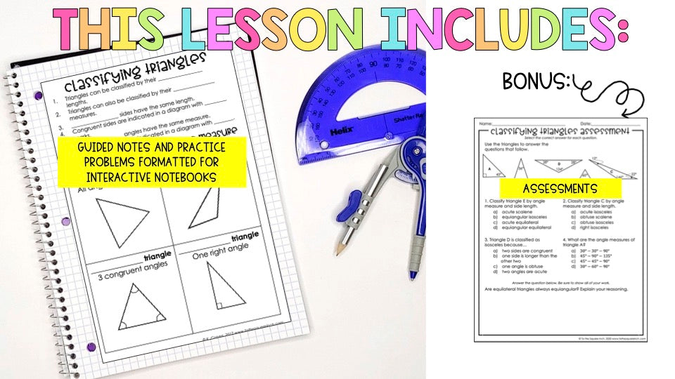 Triangle Theme Notes Classifying Triangles Notes – To The Square Inch