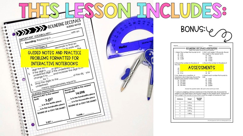 Rounding Decimals Notes – To The Square Inch